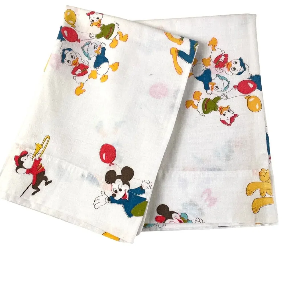 Vintage Disney Pillowcases – Mickey & Donald Toddler/Child Size Cutter Lot of 2